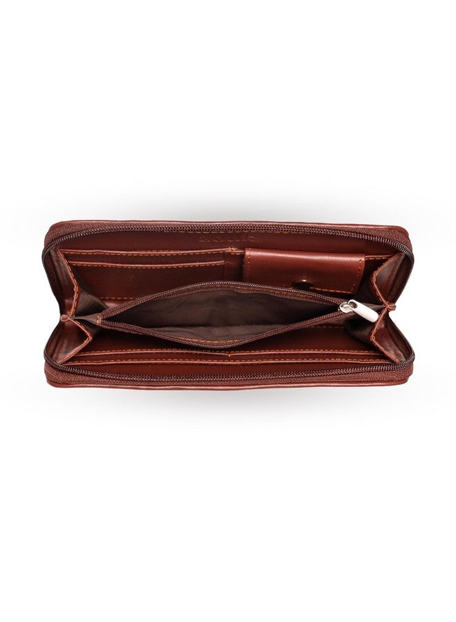 ZOUK Women's Flomotif Print Handmade Vegan Leather Wallets and Jute Purse for Ladies - Clutch with Indian Print - Wallets for Mobile Phones (Multicolour) - Image 5